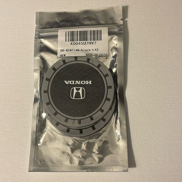Honda car cup Coasters in black and gray. Set of 2 NWT - Picture 7 of 7